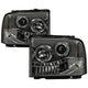 LED Halo Smoke Projector Headlights <br>05-07 Ford F350-F550 Super Duty