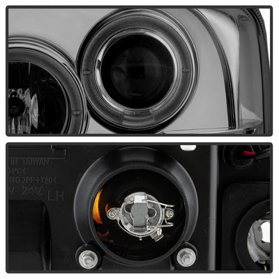LED Halo Smoke Projector Headlights <br>05-07 Ford F350-F550 Super Duty