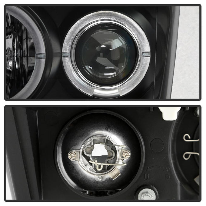LED Halo Black Projector Headlights <br>08-10 Ford F-250 F-350 F-450 Super Duty