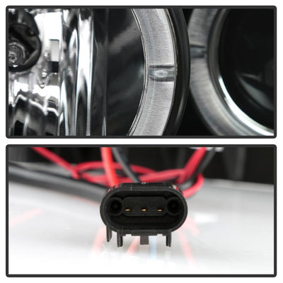LED Halo Black Projector Headlights <br>08-10 Ford F-250 F-350 F-450 Super Duty