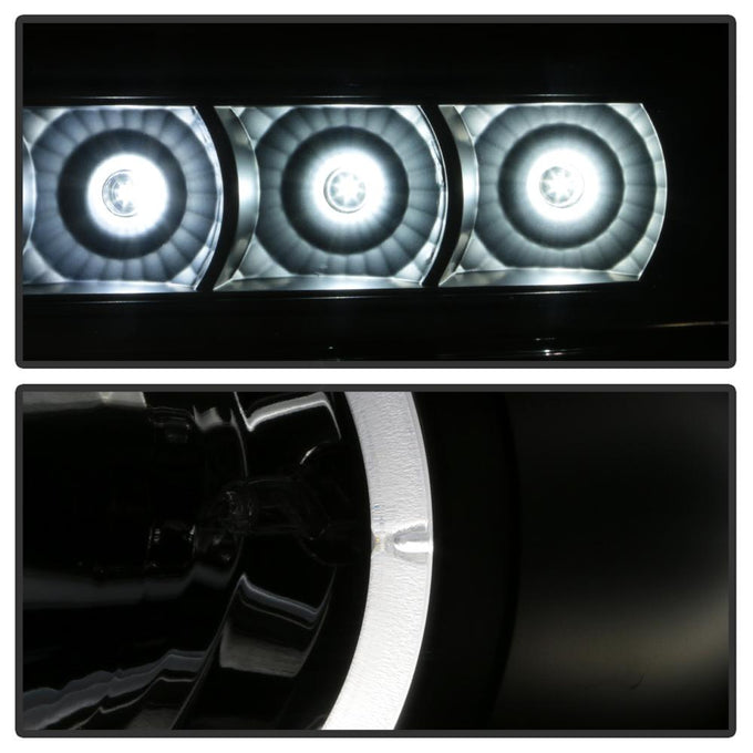 LED Halo Black Projector Headlights <br>08-10 Ford F-250 F-350 F-450 Super Duty