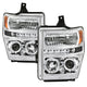 LED Halo Chrome Projector Headlights <br>08-10 Ford F-250 F-350 F-450 Super Duty