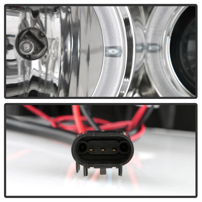 LED Halo Chrome Projector Headlights <br>08-10 Ford F-250 F-350 F-450 Super Duty