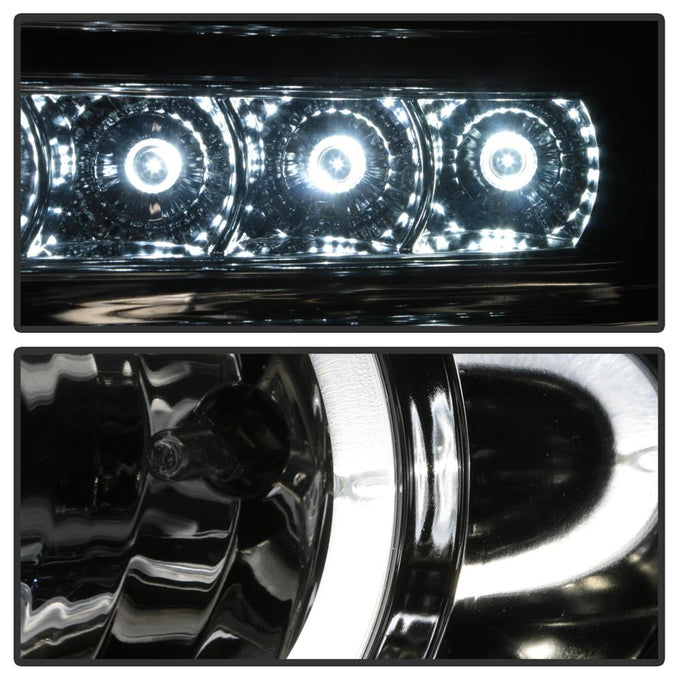 LED Halo Chrome Projector Headlights <br>08-10 Ford F-250 F-350 F-450 Super Duty