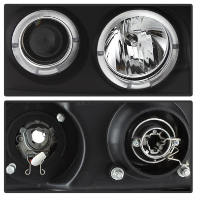 LED Halo Black Projector Headlights <br>07-13 GMC Sierra 1500 Sierra 2500 HD Sierra 3500 HD