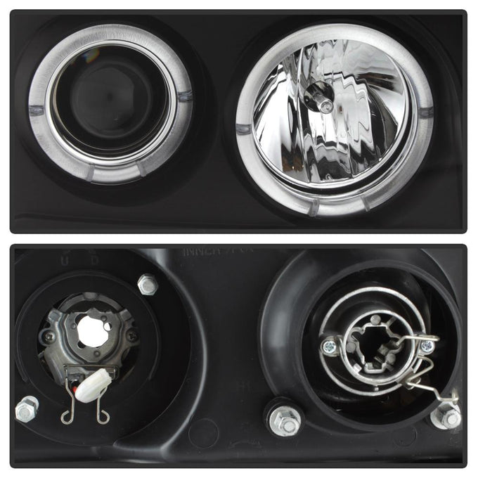 LED Halo Black Projector Headlights <br>07-13 GMC Sierra 1500 Sierra 2500 HD Sierra 3500 HD