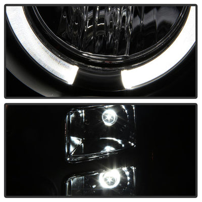 LED Halo Black Projector Headlights <br>07-13 GMC Sierra 1500 Sierra 2500 HD Sierra 3500 HD