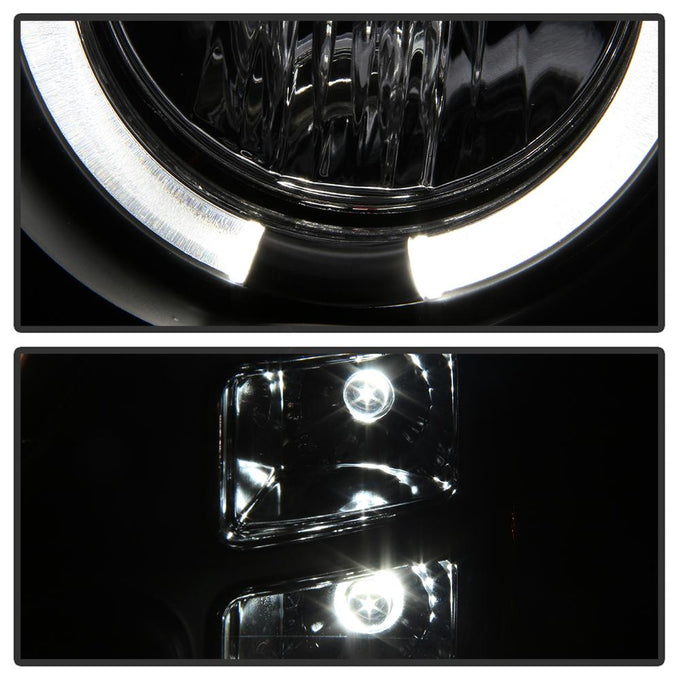 LED Halo Black Projector Headlights <br>07-13 GMC Sierra 1500 Sierra 2500 HD Sierra 3500 HD