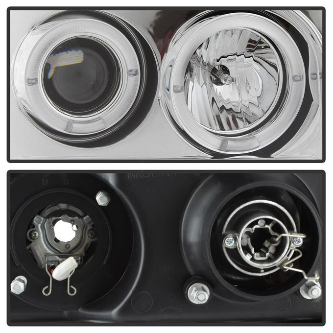 LED Halo Chrome Projector Headlights <br>07-13 GMC Sierra 1500 Sierra 2500 HD Sierra 3500 HD