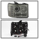 LED Halo Smoke Projector Headlights <br>07-13 GMC Sierra 1500 Sierra 2500 HD Sierra 3500 HD