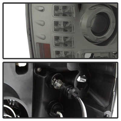 LED Halo Smoke Projector Headlights <br>07-13 GMC Sierra 1500 Sierra 2500 HD Sierra 3500 HD
