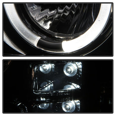 LED Halo Smoke Projector Headlights <br>07-13 GMC Sierra 1500 Sierra 2500 HD Sierra 3500 HD