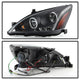 LED Halo Black Amber Reflector Projector Headlights <br>03-07 Honda Accord