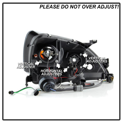 LED Halo Black Amber Reflector Projector Headlights <br>03-07 Honda Accord