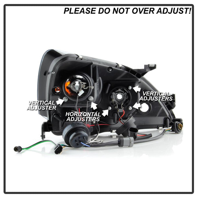 LED Halo Black Amber Reflector Projector Headlights <br>03-07 Honda Accord