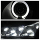 LED Halo Black Amber Reflector Projector Headlights <br>03-07 Honda Accord