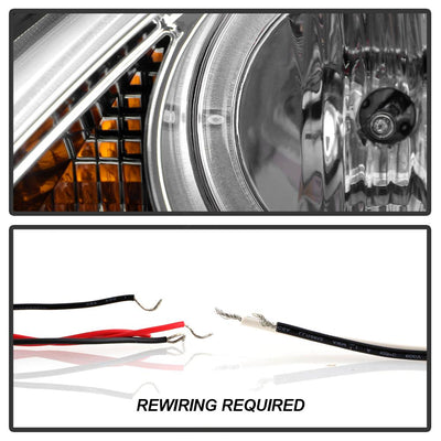 LED Halo Chrome Amber Reflector Projector Headlights <br>03-07 Honda Accord