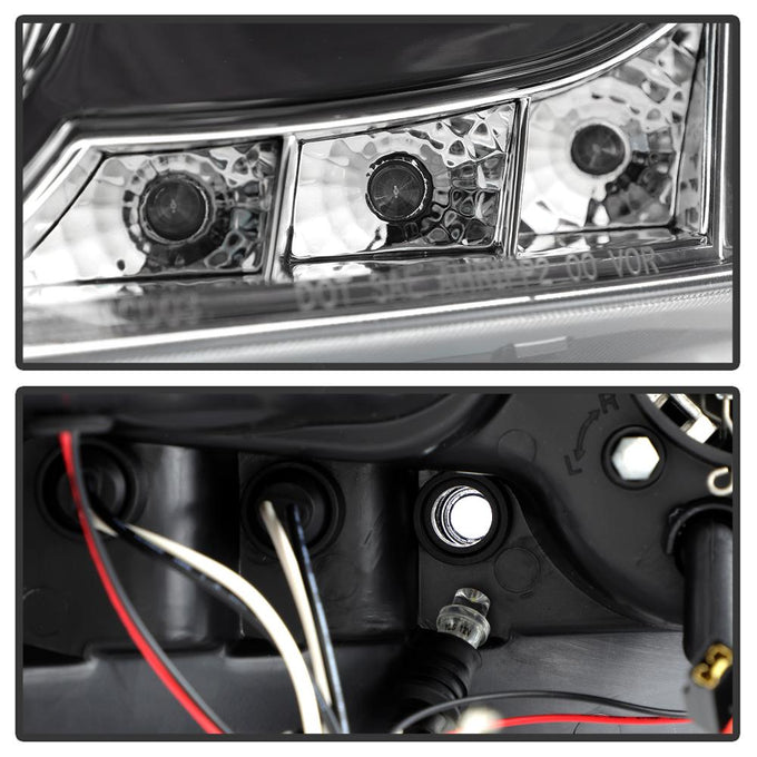 LED Halo Chrome Amber Reflector Projector Headlights <br>03-07 Honda Accord