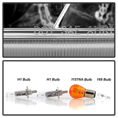 LED Halo Chrome Amber Reflector Projector Headlights <br>03-07 Honda Accord
