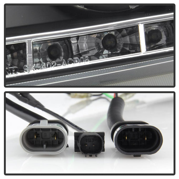 LED Halo Black Projector Headlights <br>08-12 Honda Accord 10-11 Honda Accord Crosstour
