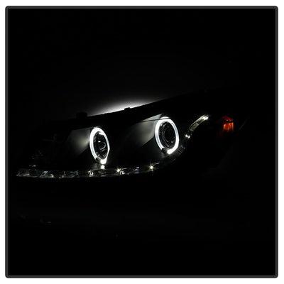 LED Halo Black Projector Headlights <br>08-12 Honda Accord 10-11 Honda Accord Crosstour