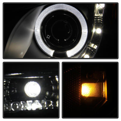 LED Halo Black Projector Headlights <br>08-12 Honda Accord 10-11 Honda Accord Crosstour