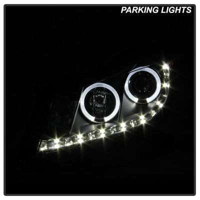 LED Halo Black Projector Headlights <br>08-12 Honda Accord 10-11 Honda Accord Crosstour