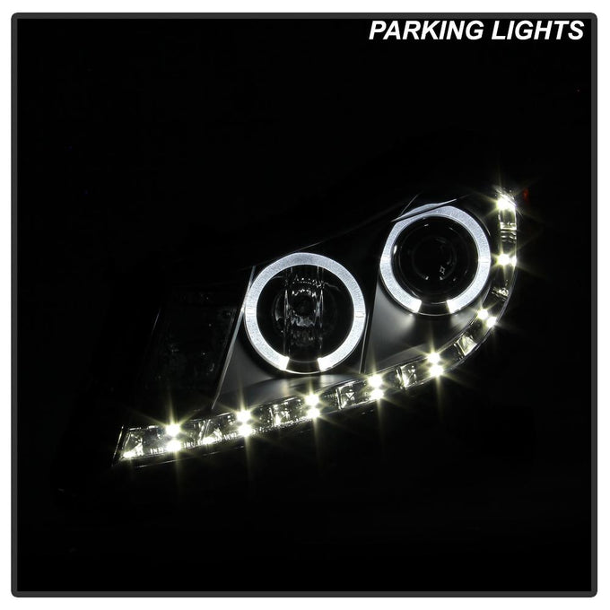 LED Halo Black Projector Headlights <br>08-12 Honda Accord 10-11 Honda Accord Crosstour