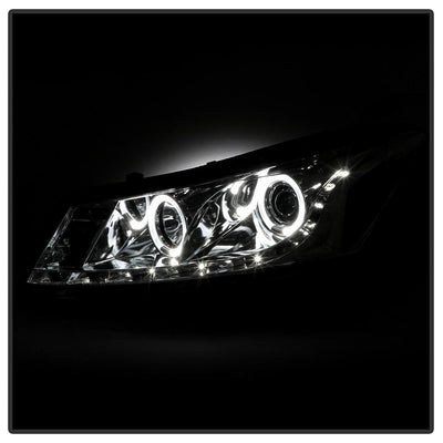 LED Halo Chrome Projector Headlights <br>08-12 Honda Accord 10-11 Honda Accord Crosstour