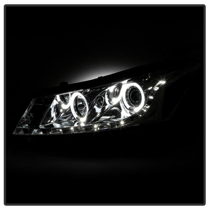 LED Halo Chrome Projector Headlights <br>08-12 Honda Accord 10-11 Honda Accord Crosstour