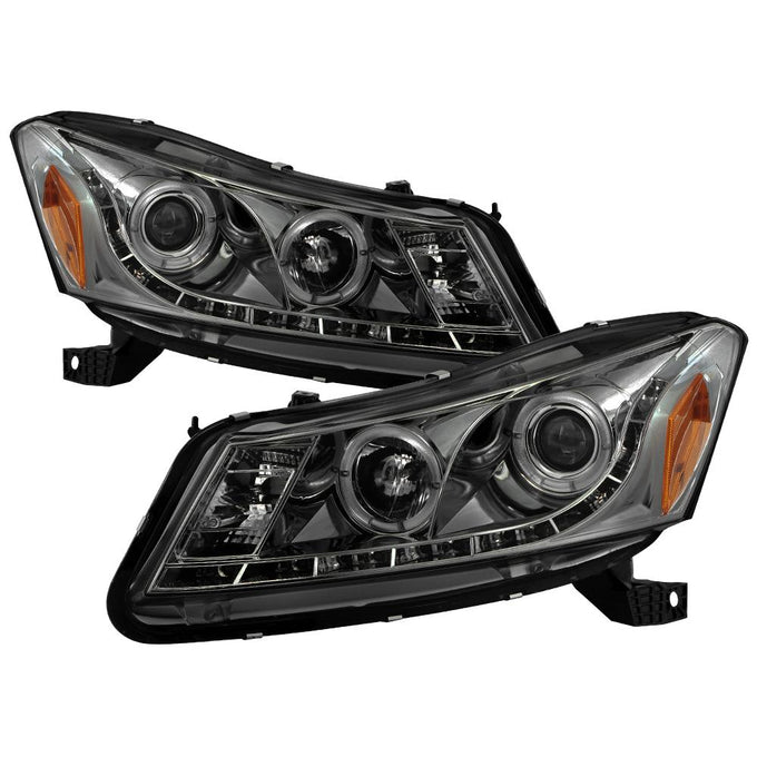 LED Halo Smoke Projector Headlights <br>08-12 Honda Accord 10-11 Honda Accord Crosstour