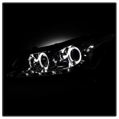 LED Halo Smoke Projector Headlights <br>08-12 Honda Accord 10-11 Honda Accord Crosstour
