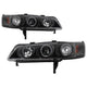 LED Halo Black Amber Reflector Projector Headlights <br>94-97 Honda Accord