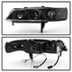 LED Halo Black Amber Reflector Projector Headlights <br>94-97 Honda Accord
