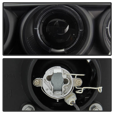 LED Halo Black Amber Reflector Projector Headlights <br>94-97 Honda Accord
