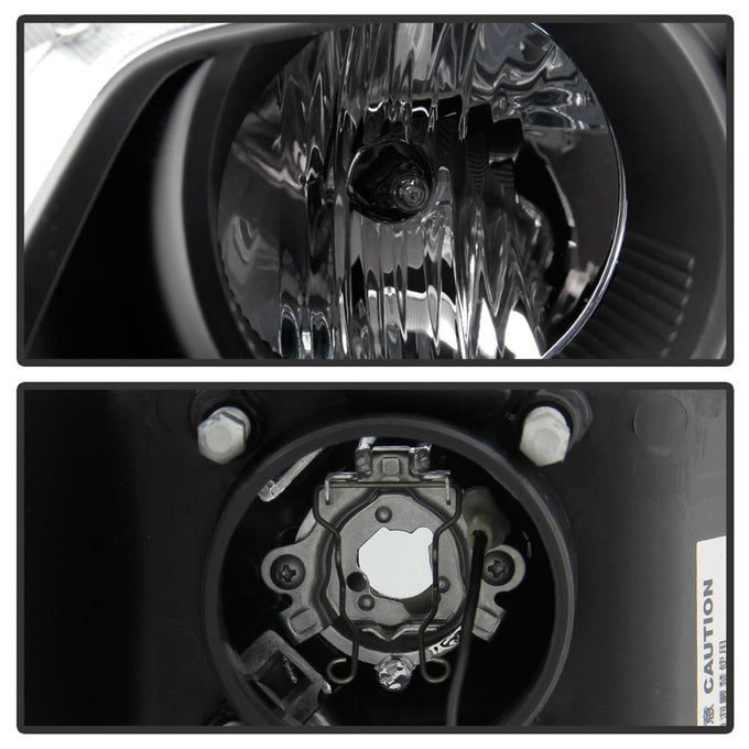 LED Halo Black Amber Reflector Projector Headlights <br>94-97 Honda Accord