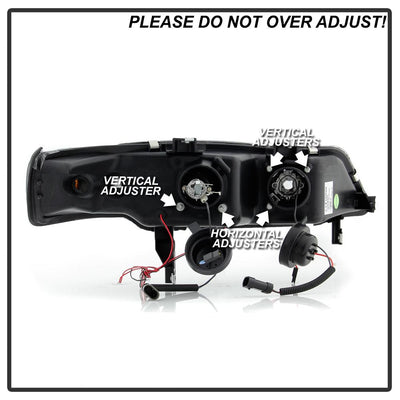 LED Halo Black Amber Reflector Projector Headlights <br>94-97 Honda Accord