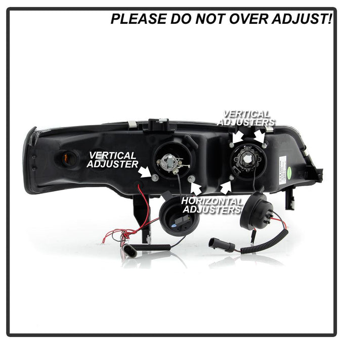 LED Halo Black Amber Reflector Projector Headlights <br>94-97 Honda Accord