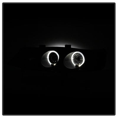 LED Halo Black Amber Reflector Projector Headlights <br>94-97 Honda Accord
