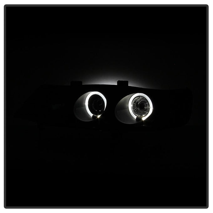 LED Halo Black Amber Reflector Projector Headlights <br>94-97 Honda Accord