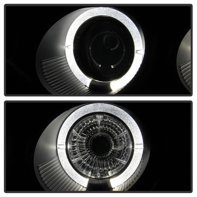 LED Halo Black Amber Reflector Projector Headlights <br>94-97 Honda Accord