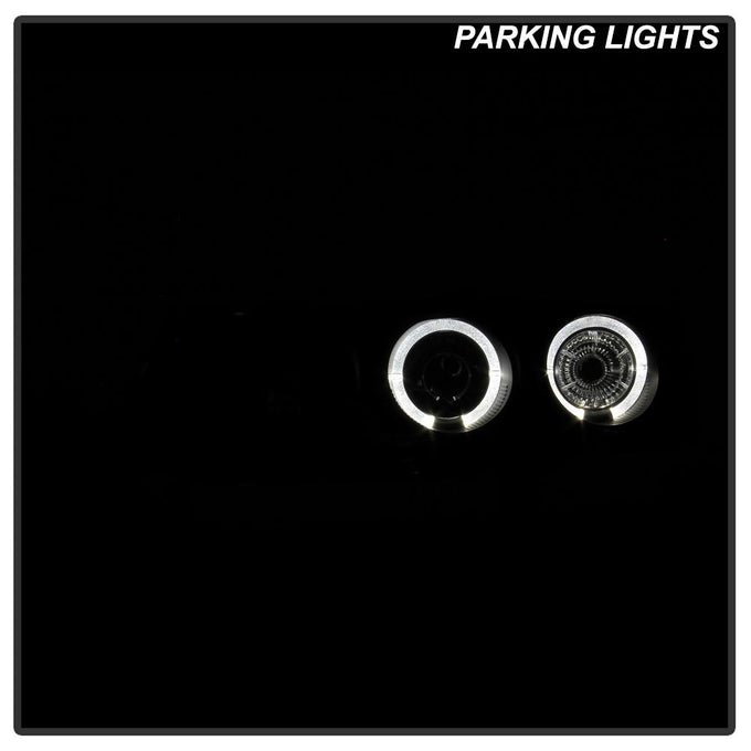 LED Halo Black Amber Reflector Projector Headlights <br>94-97 Honda Accord