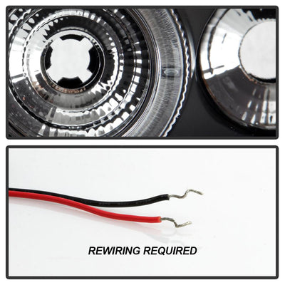LED Halo Black Amber Reflector Projector Headlights <br>98-02 Honda Accord