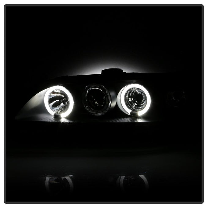 LED Halo Black Amber Reflector Projector Headlights <br>98-02 Honda Accord