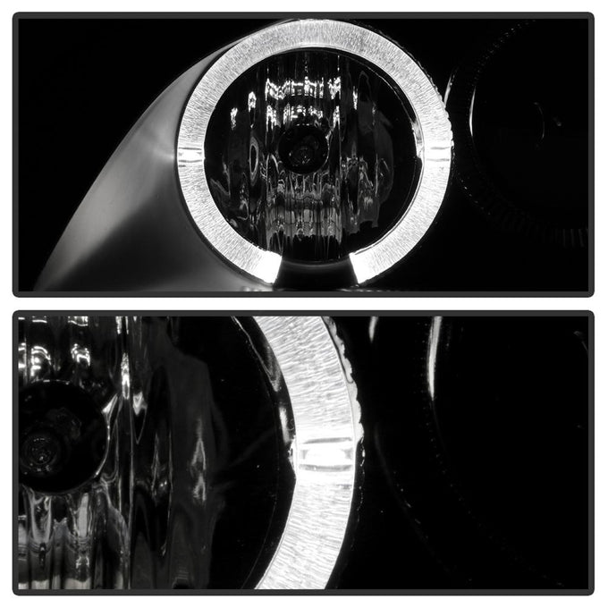 LED Halo Black Amber Reflector Projector Headlights <br>98-02 Honda Accord