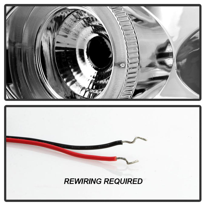 LED Halo Chrome Amber Reflector Projector Headlights <br>98-02 Honda Accord