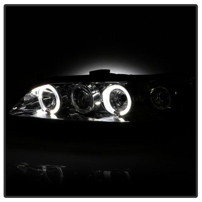 LED Halo Chrome Amber Reflector Projector Headlights <br>98-02 Honda Accord