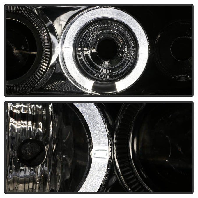 LED Halo Chrome Amber Reflector Projector Headlights <br>98-02 Honda Accord