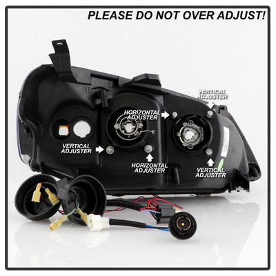 LED Halo Black Amber Reflector Projector Headlights <br>01-03 Honda Civic