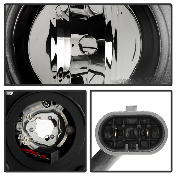 LED Halo Black Projector Headlights <br>06-08 Honda Civic